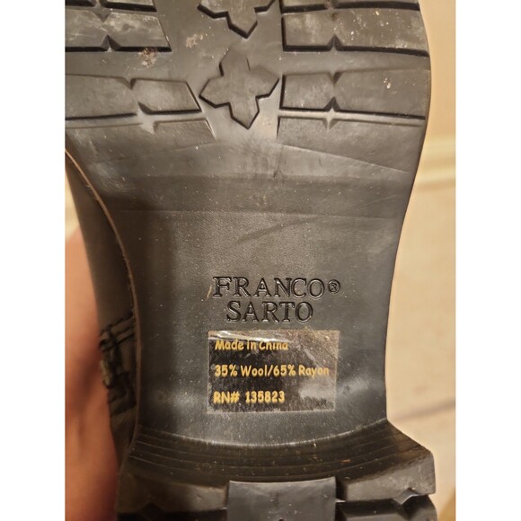 Franco Sarto "Penelope" Black Leather & Gray Wool-blend Tall Riding Boots Sz 9.5 - Picture 10 of 10